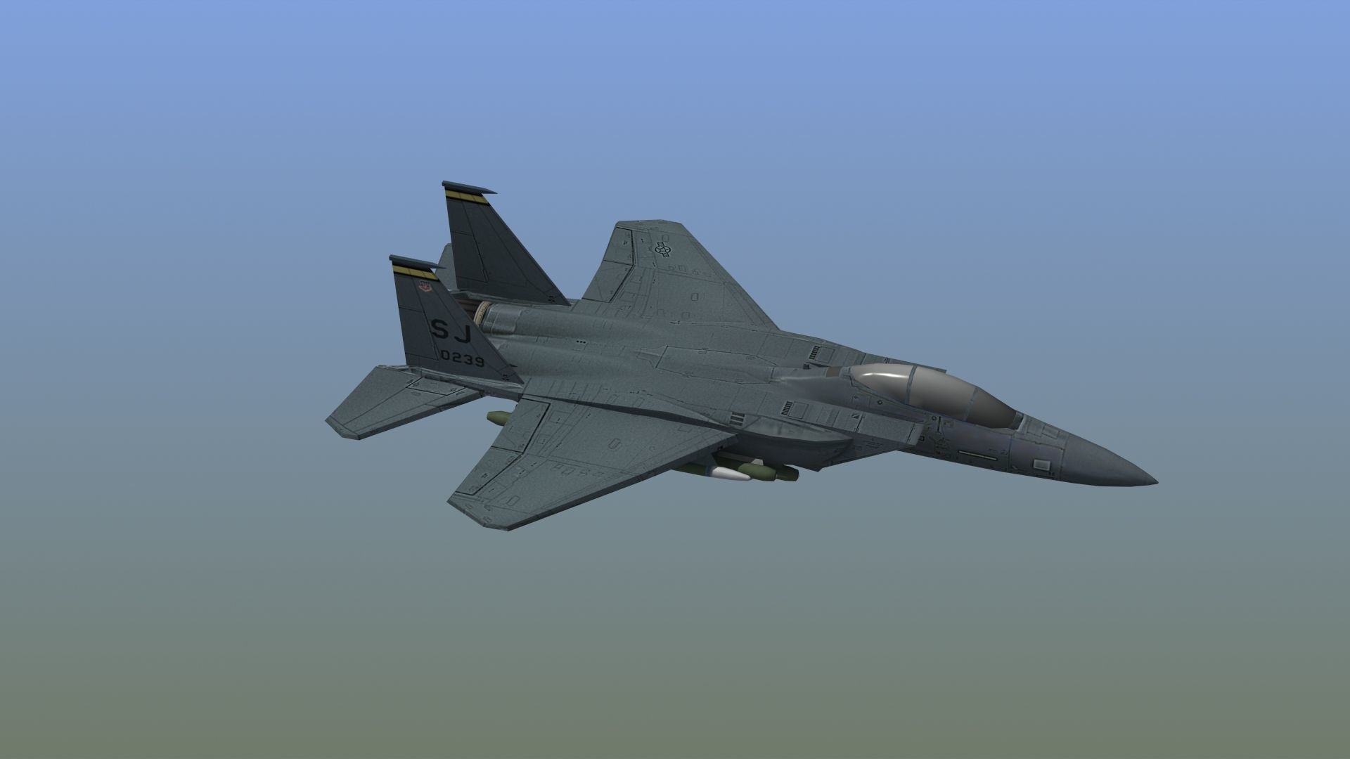 F15E Strike Eagle Low-poly 3D model_9