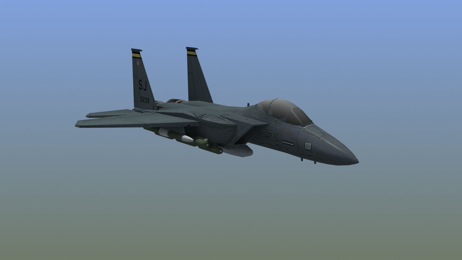 F15E Strike Eagle Low-poly 3D model_12
