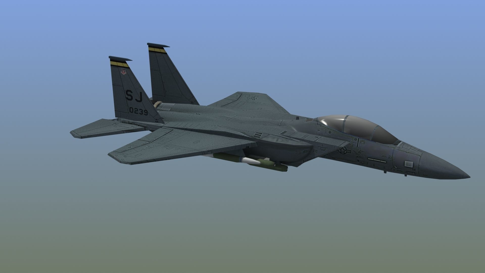 F15E Strike Eagle Low-poly 3D model_11