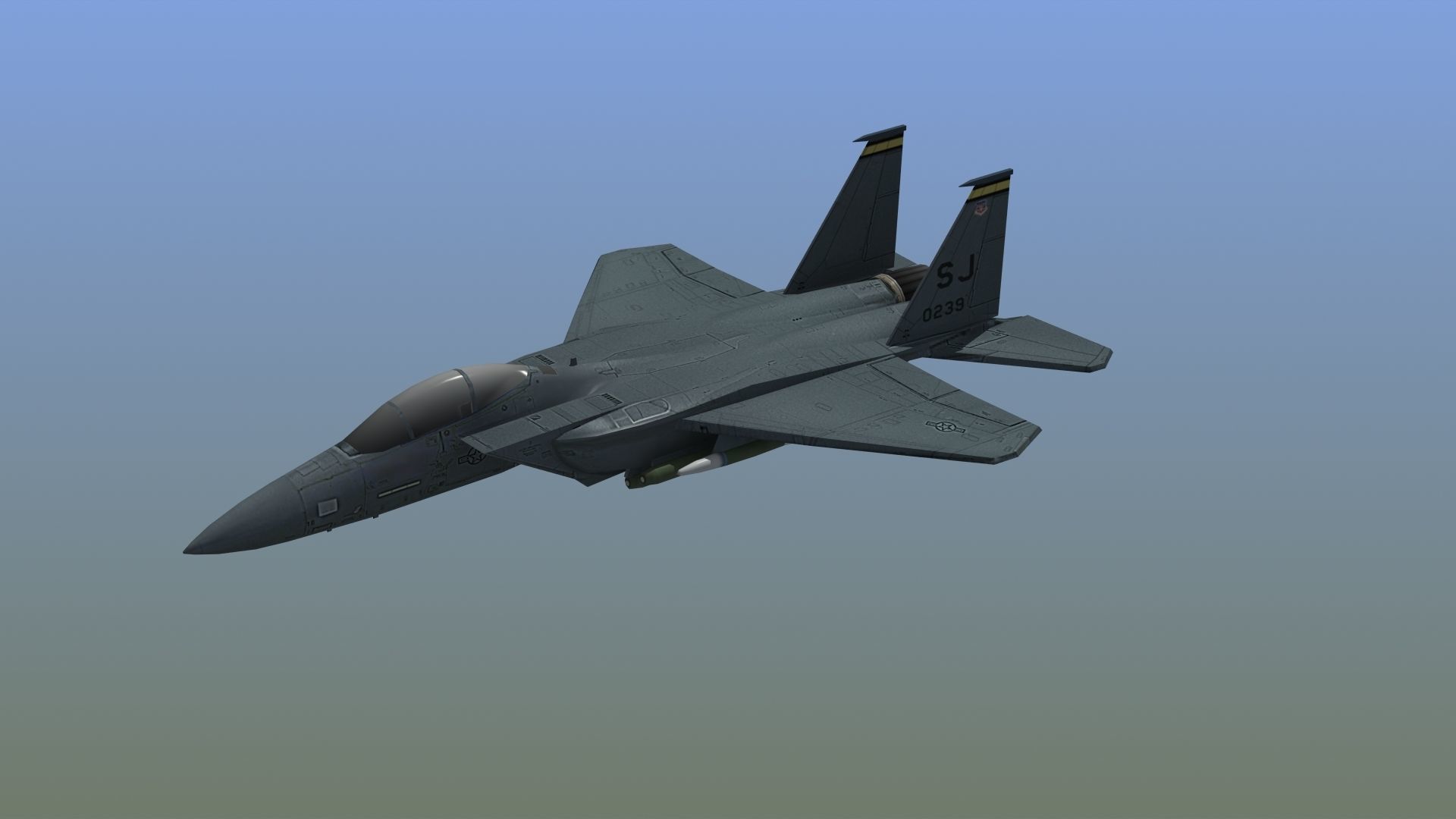 F15E Strike Eagle Low-poly 3D model_2