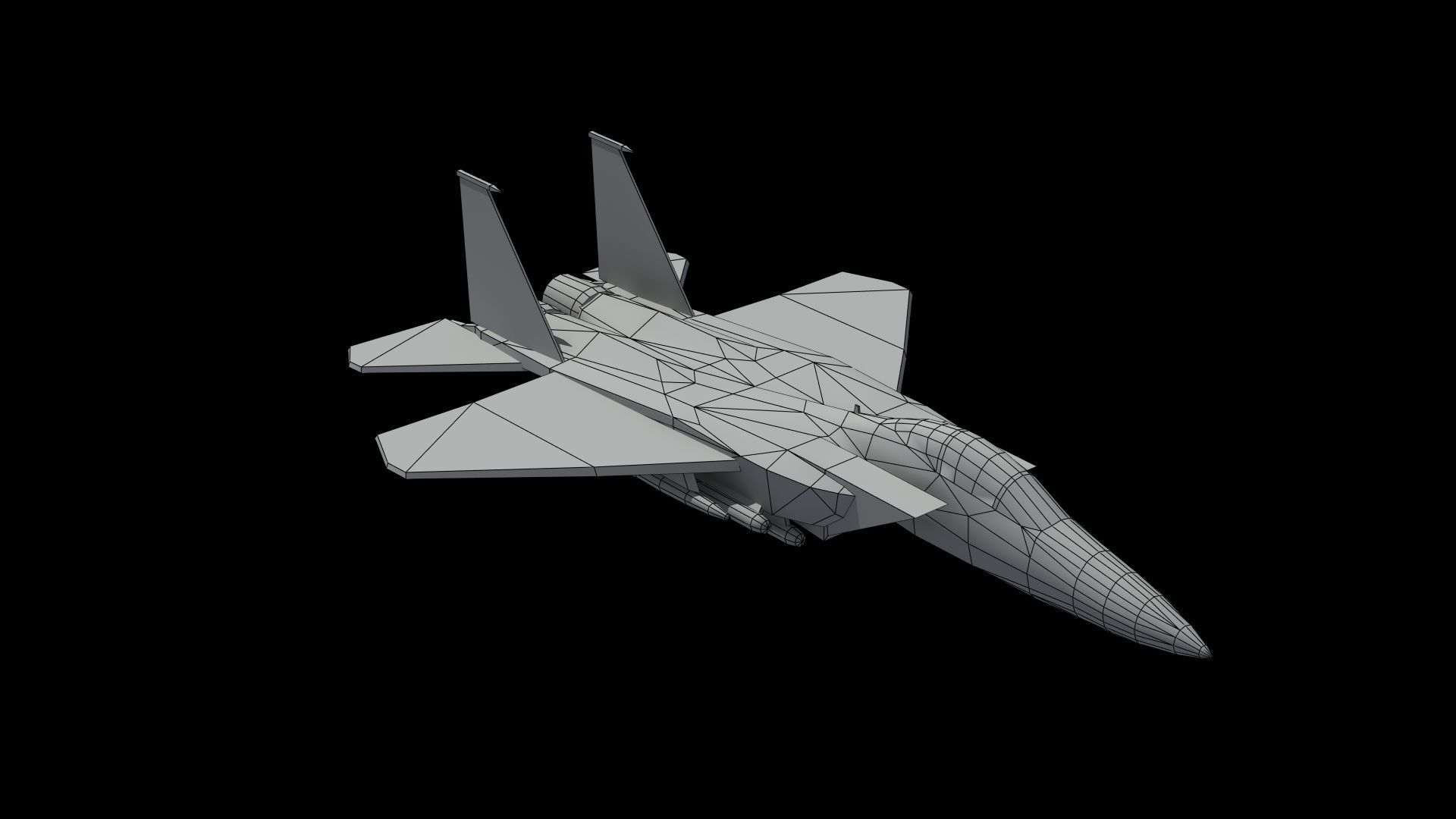 F15E Strike Eagle Low-poly 3D model_38
