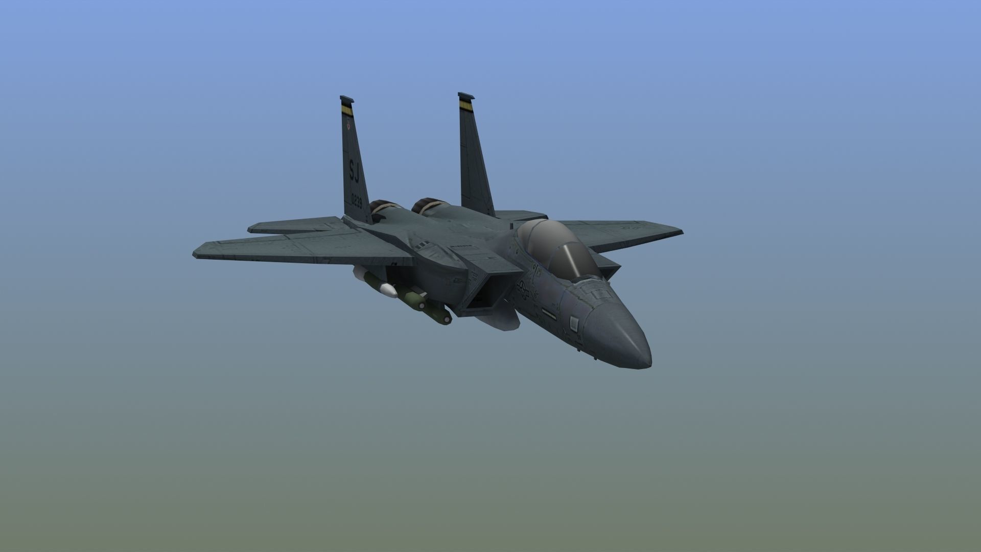 F15E Strike Eagle Low-poly 3D model_13