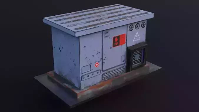 Electrical Box Transformer  - Game Ready Low Poly PBR 3D Model Low-poly 3D model
