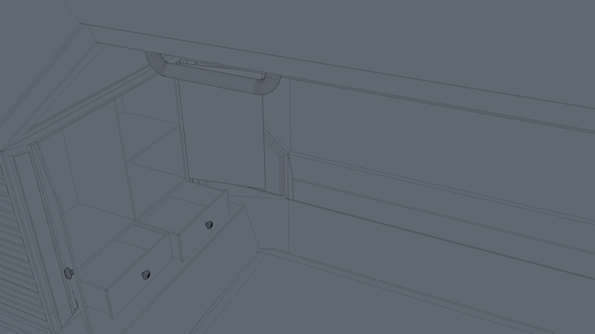 Sci Fi Bedroom Low-poly 3D model_22