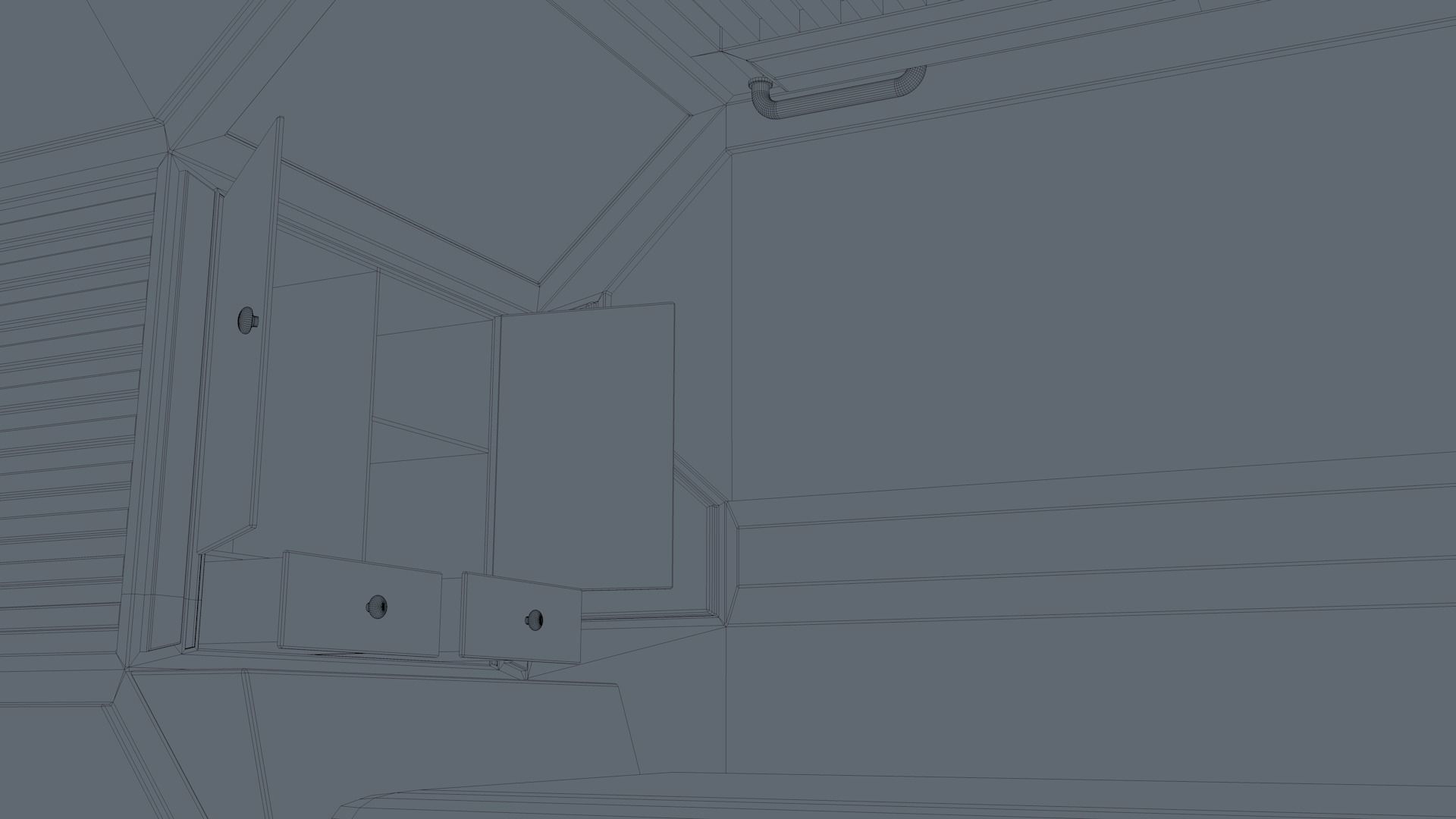 Sci Fi Bedroom Low-poly 3D model_23