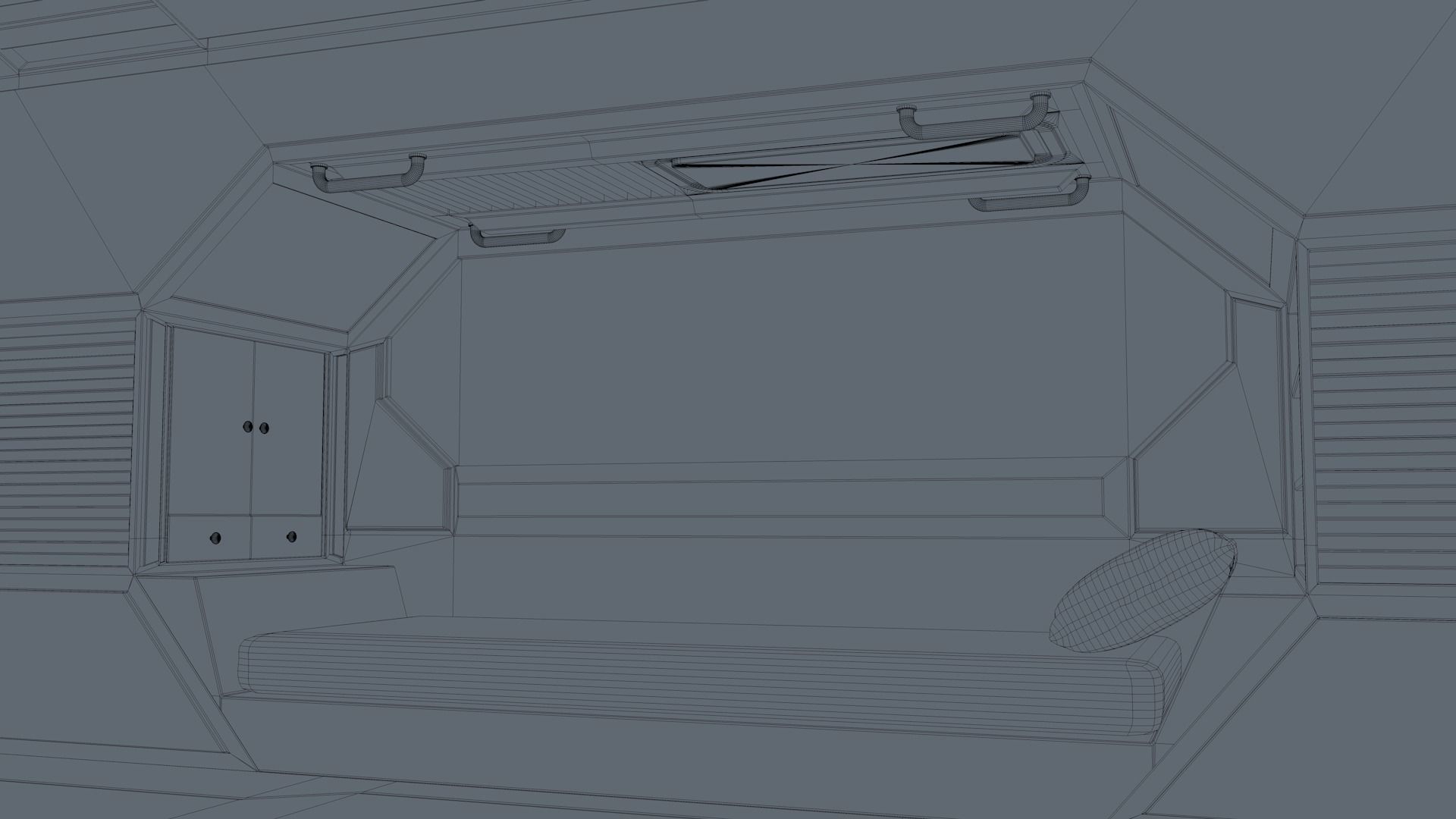 Sci Fi Bedroom Low-poly 3D model_9