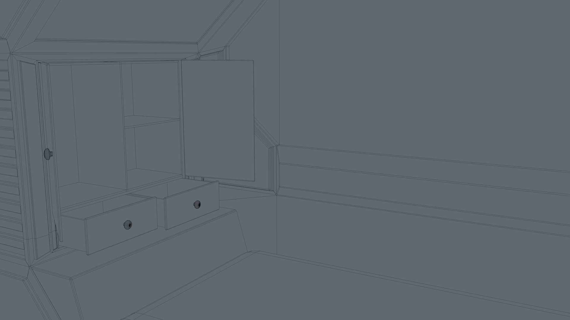 Sci Fi Bedroom Low-poly 3D model_21