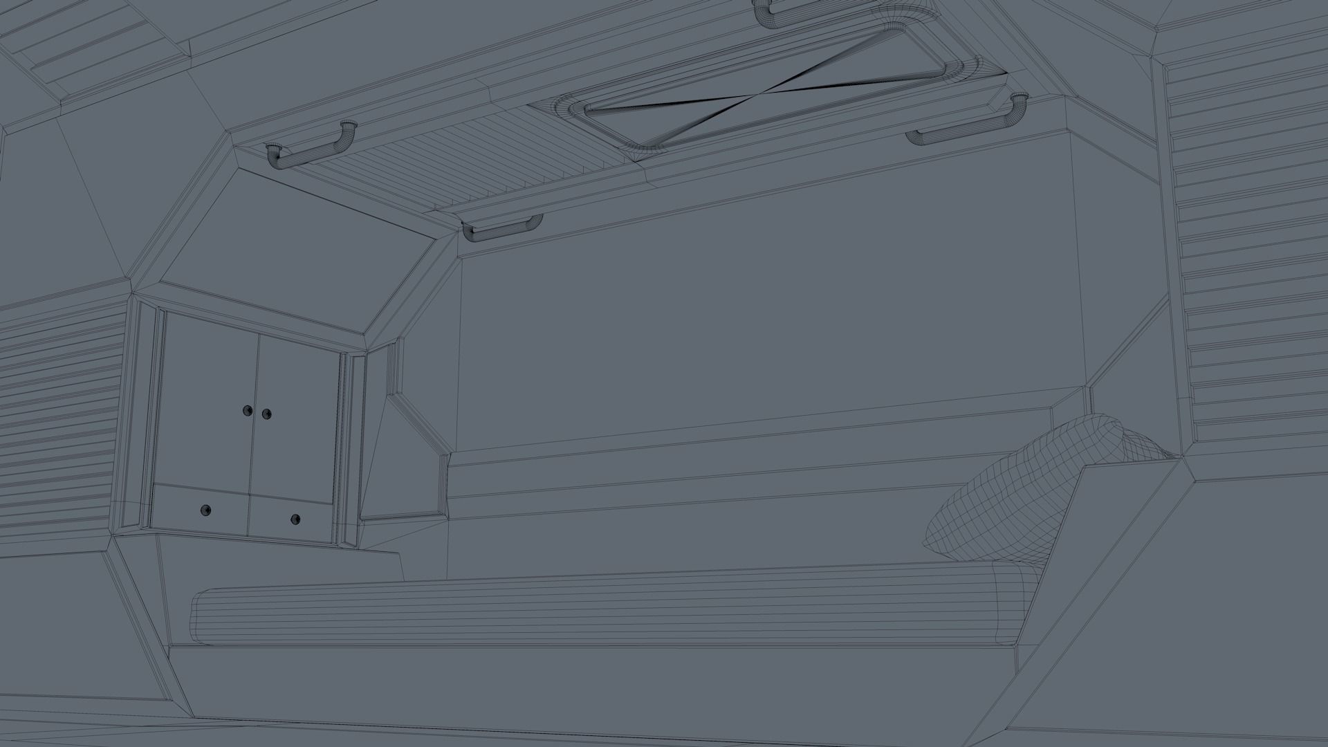 Sci Fi Bedroom Low-poly 3D model_13