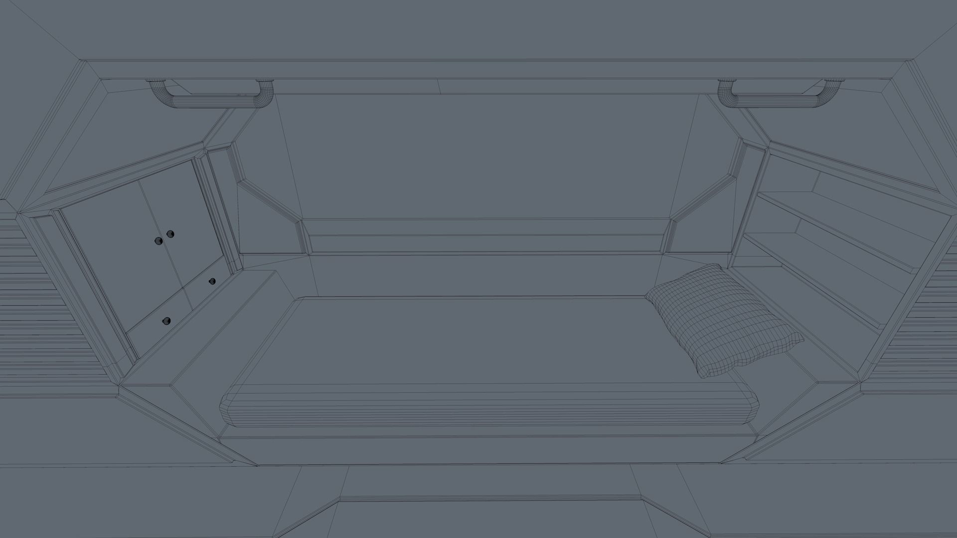 Sci Fi Bedroom Low-poly 3D model_19