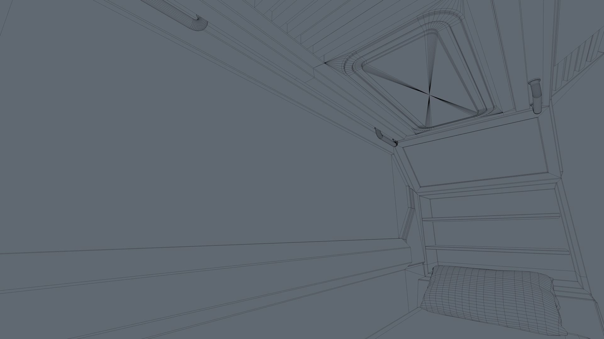 Sci Fi Bedroom Low-poly 3D model_20