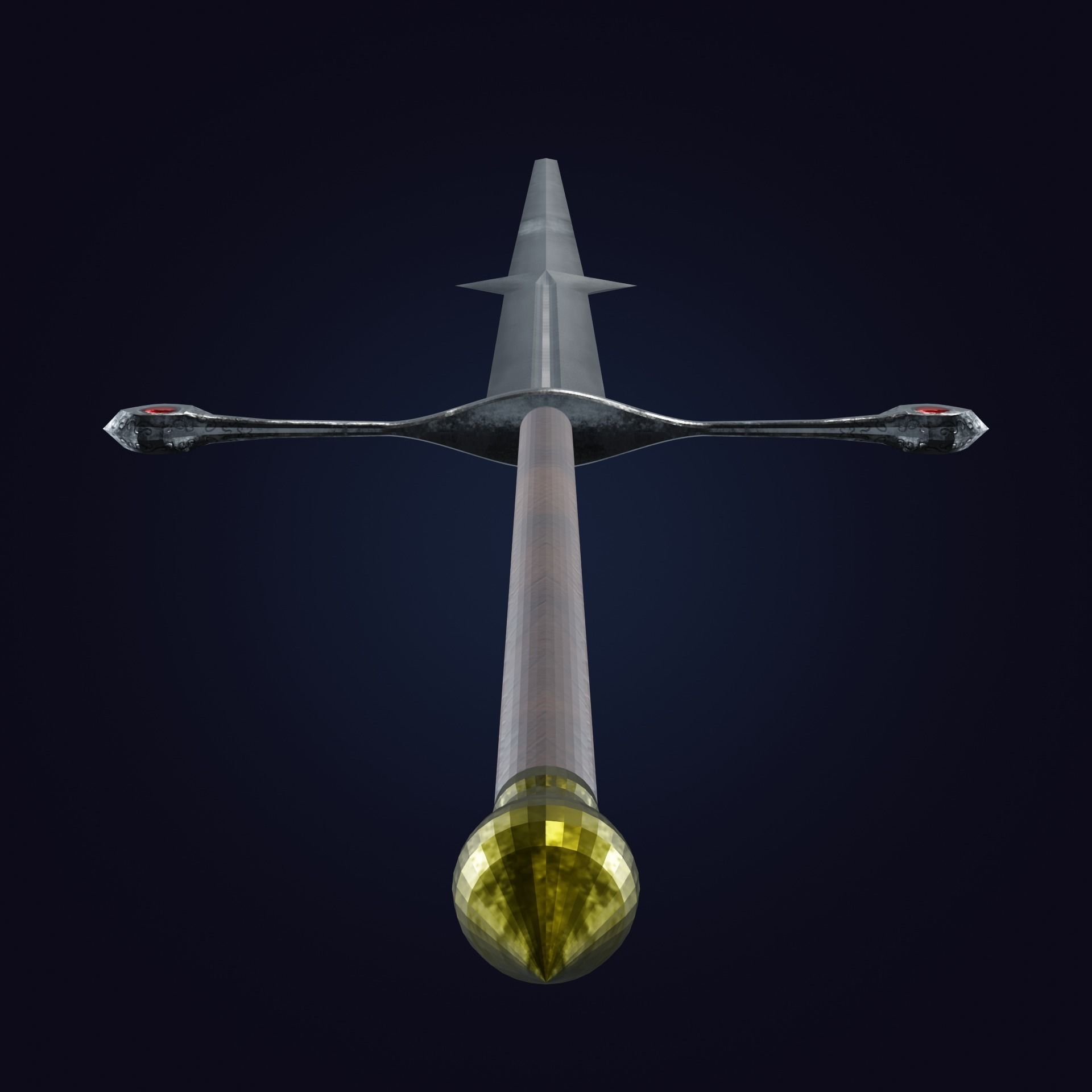 Zweihander sword Low-poly 3D model_4
