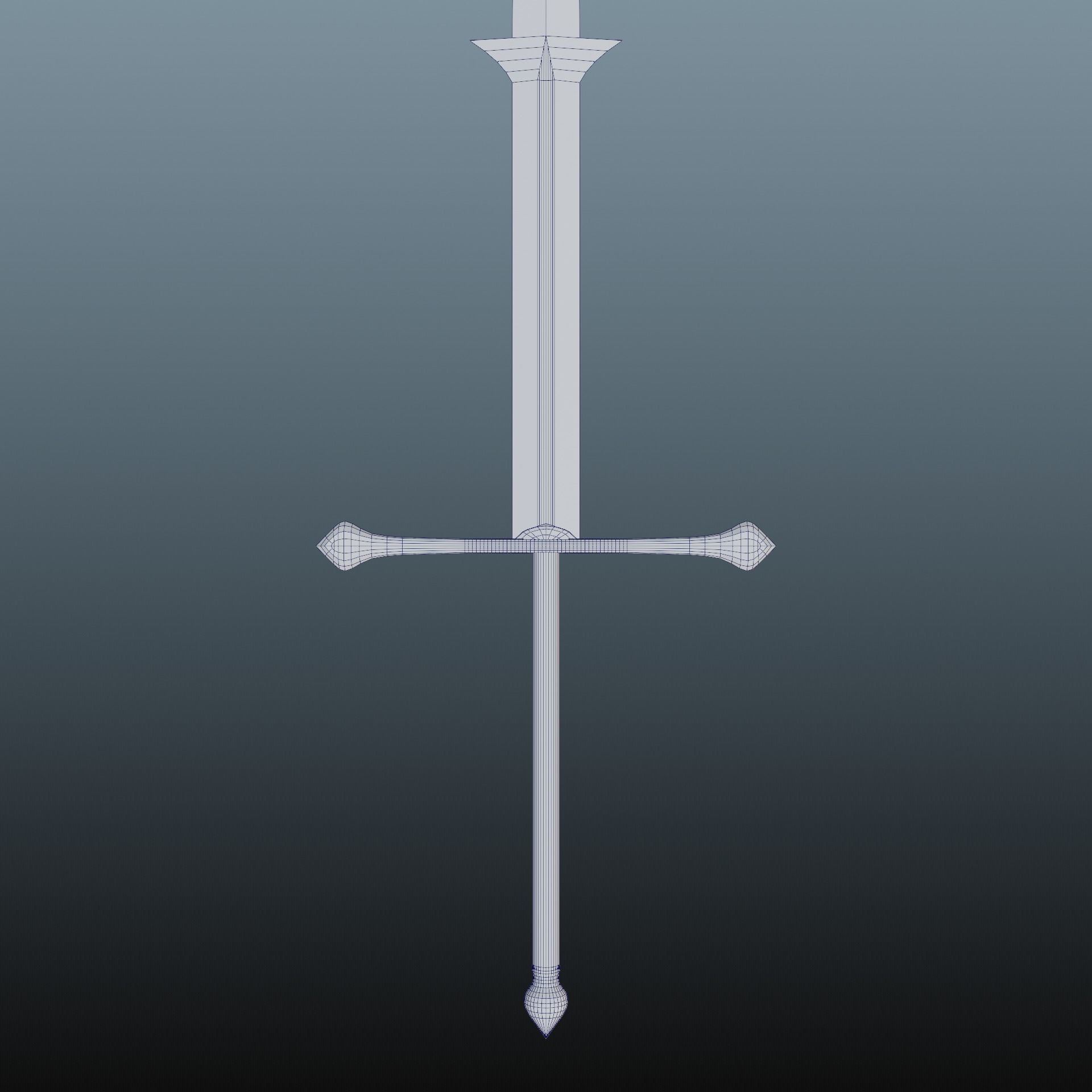 Zweihander sword Low-poly 3D model_8