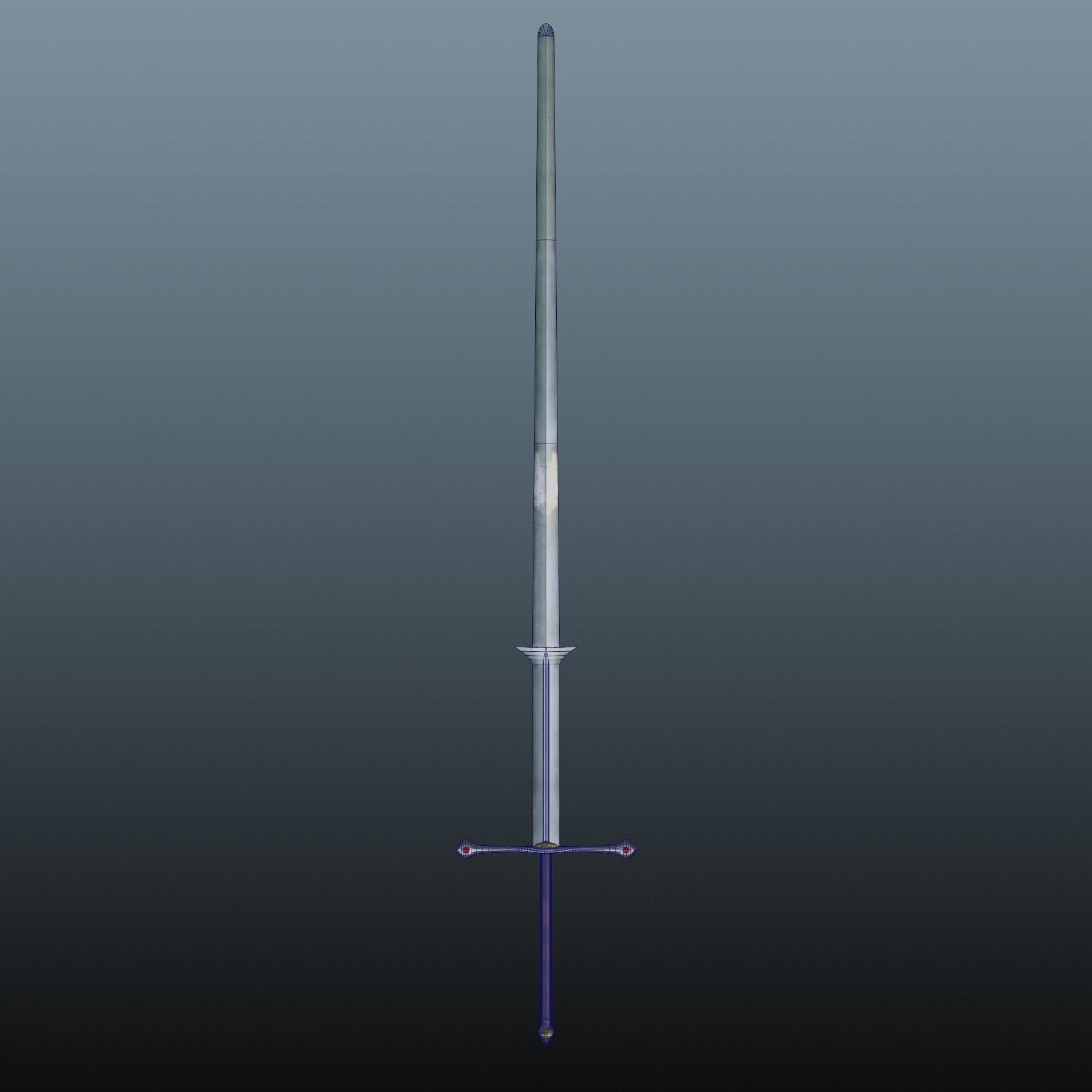 Zweihander sword Low-poly 3D model_9