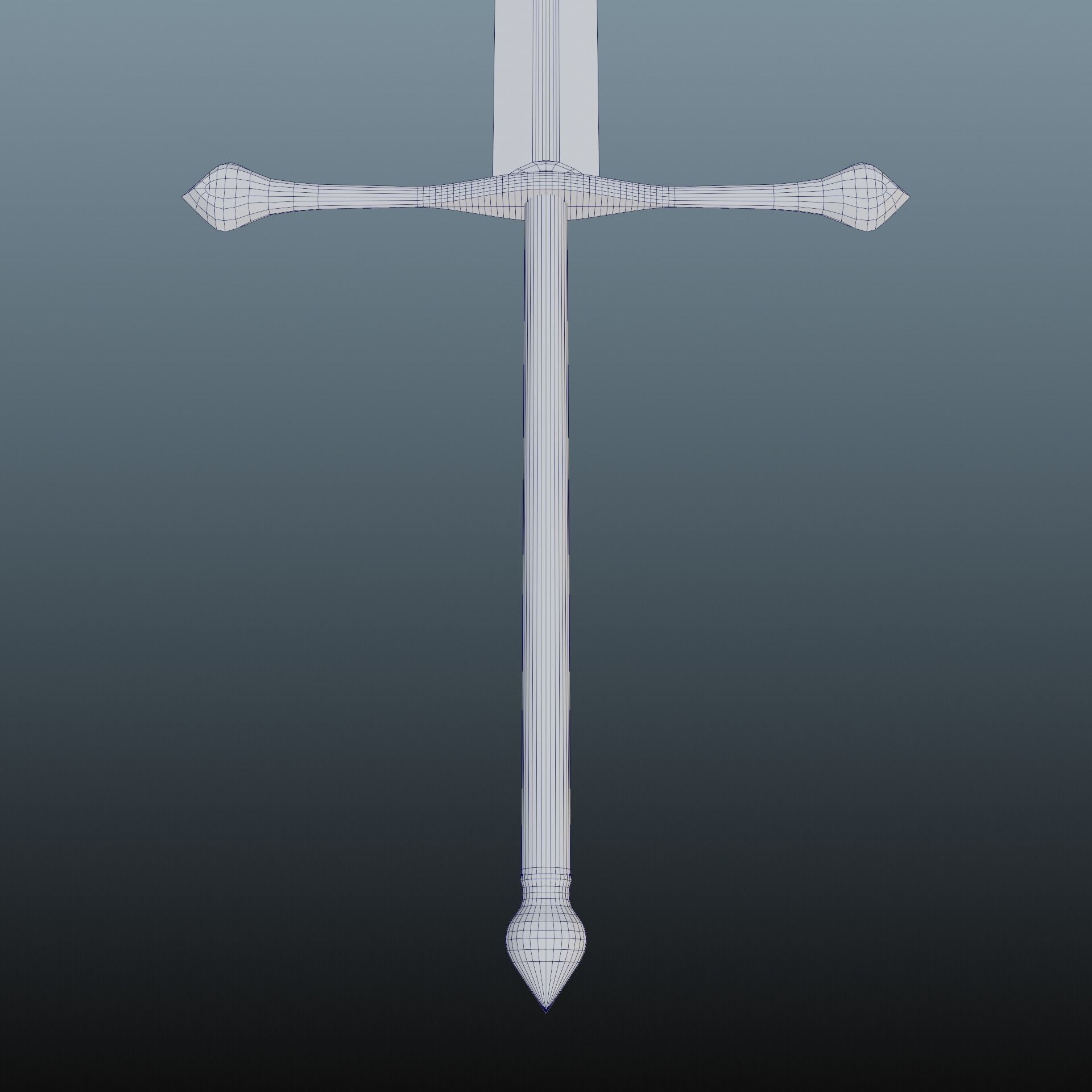 Zweihander sword Low-poly 3D model_7