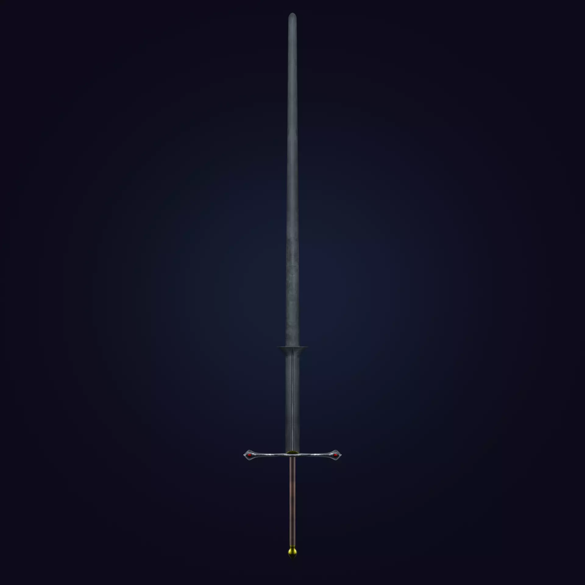 Zweihander sword Low-poly 3D model_0