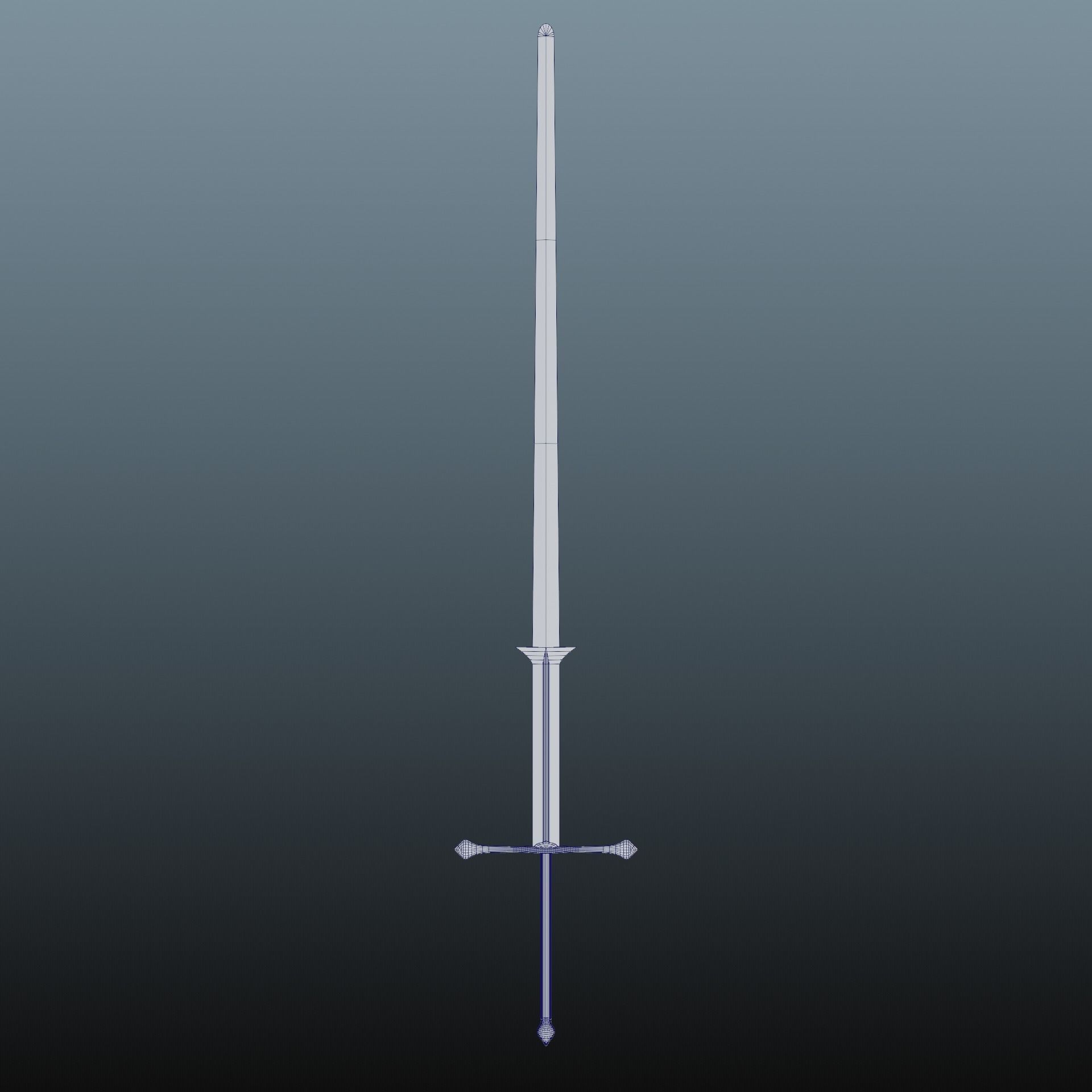 Zweihander sword Low-poly 3D model_6