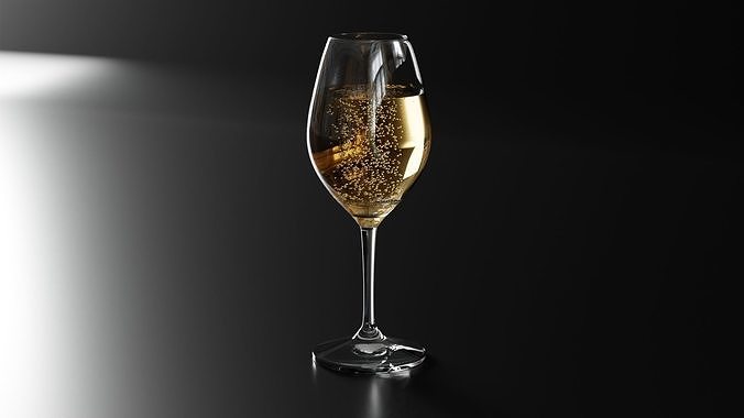 Champagne glass 2 3D model 7