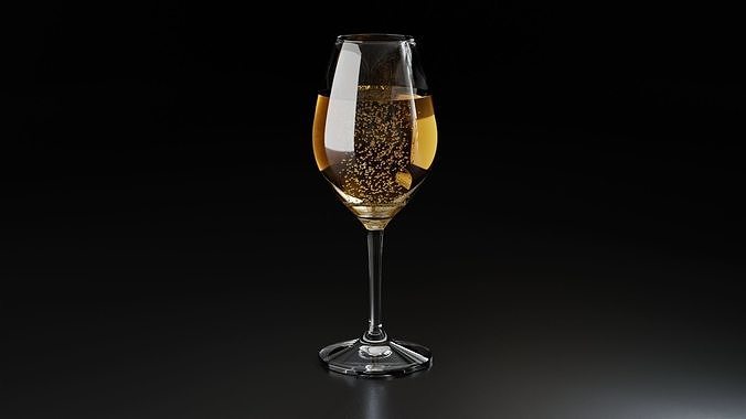 Champagne glass 2 3D model 6