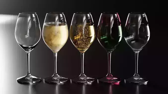 Champagne glass 2 3D model