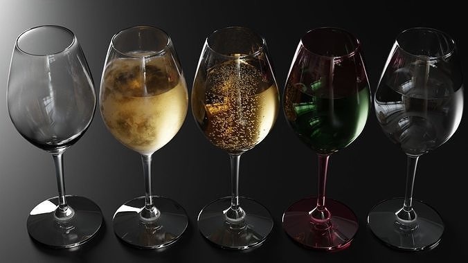 Champagne glass 2 3D model 3