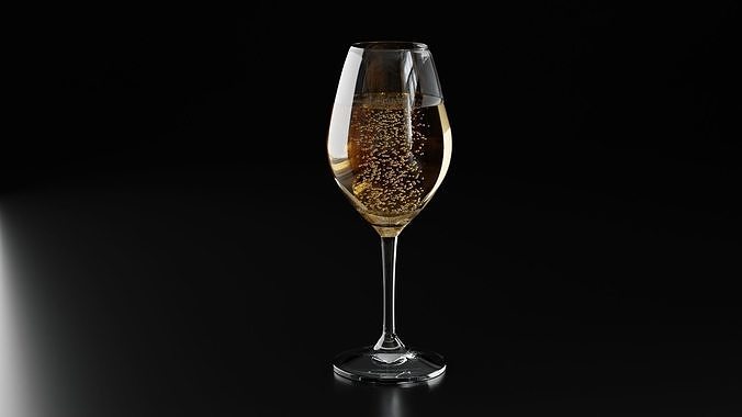 Champagne glass 2 3D model 5