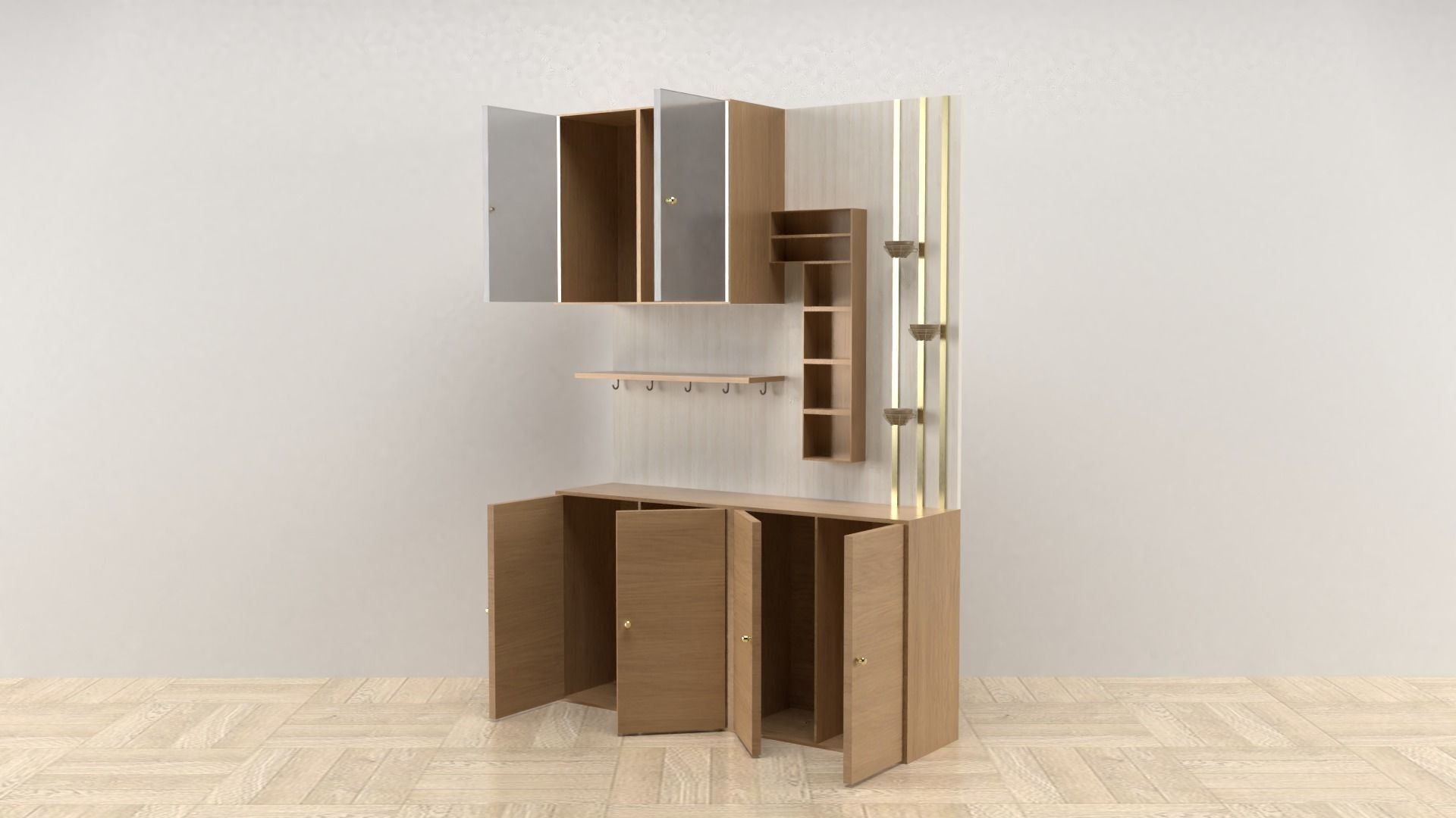 Shelf Cabinet 3D Model 002 3D model_3