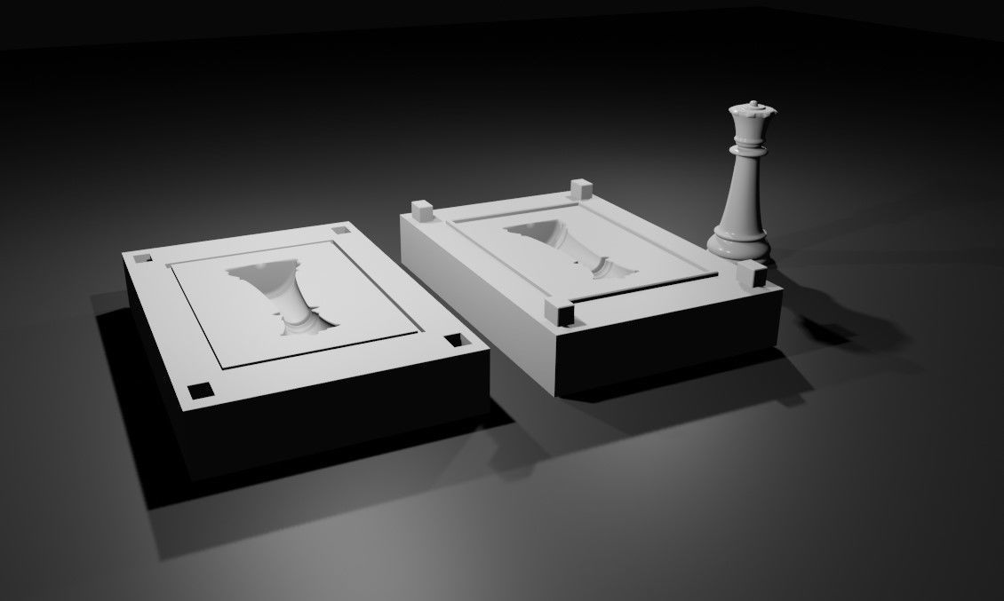 Mold for Queen - Chess Game - Form - Xadrez Molde Forma 3D print model_1