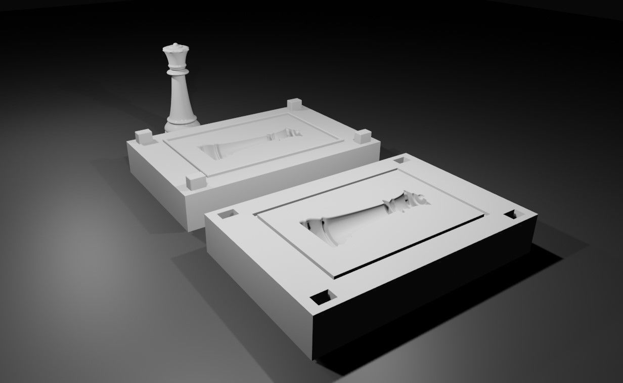 Mold for Queen - Chess Game - Form - Xadrez Molde Forma 3D print model_3