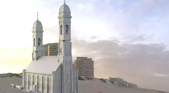 Church Towers Modern church 3D model