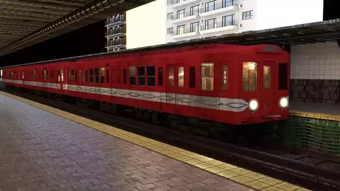 Mitsubishi Eidan Series 300 Subway Train 3D model