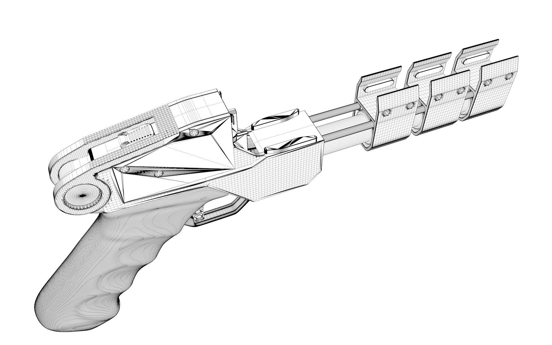 Future Pistol 16mm Sci-Fi 3D model_8