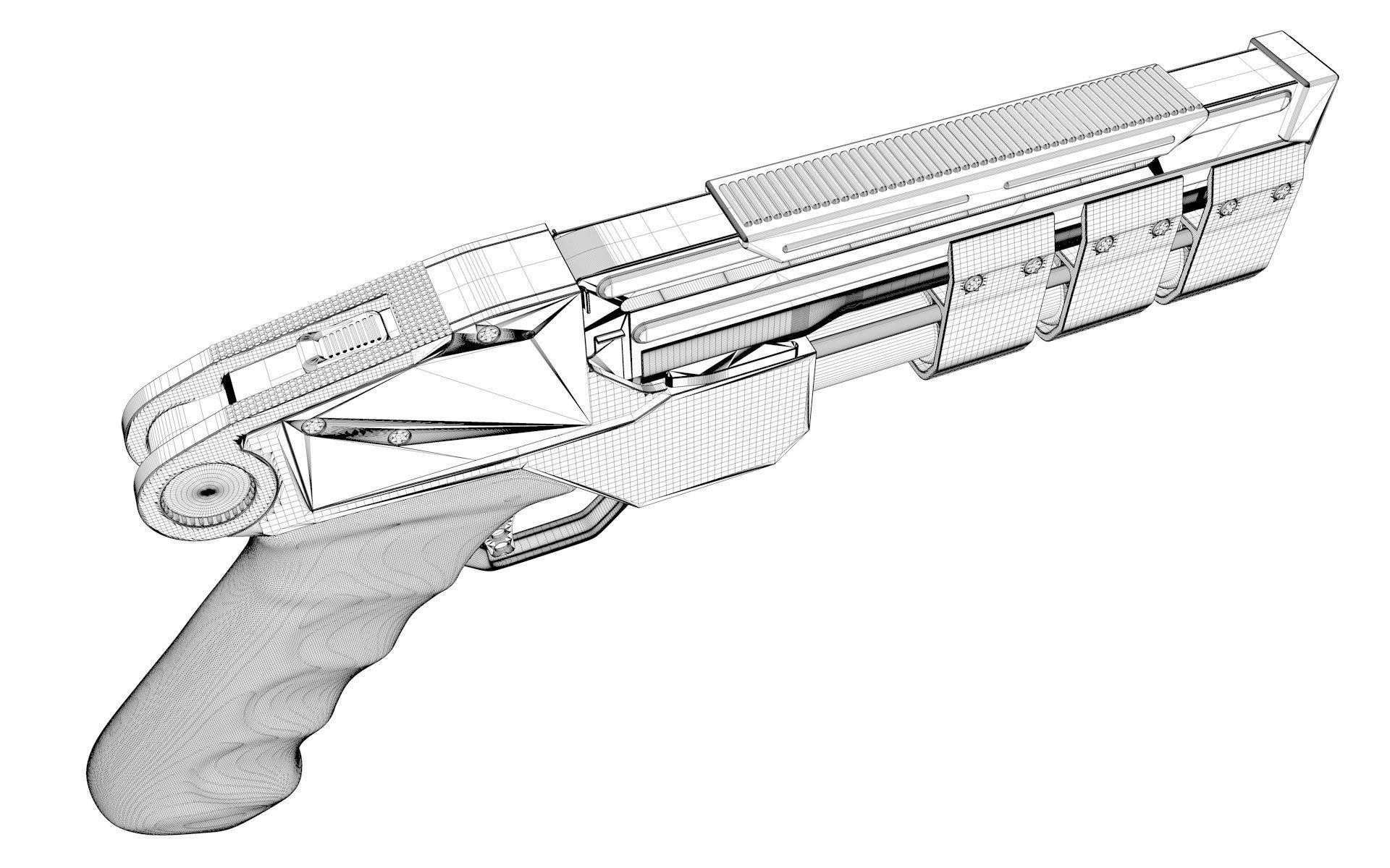 Future Pistol 16mm Sci-Fi 3D model_6