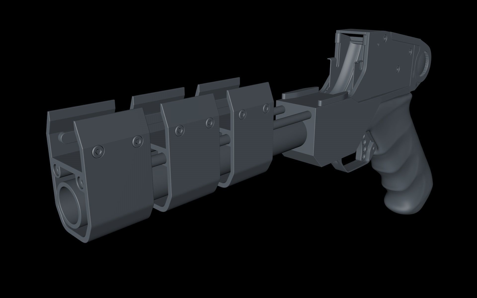Future Pistol 16mm Sci-Fi 3D model_3