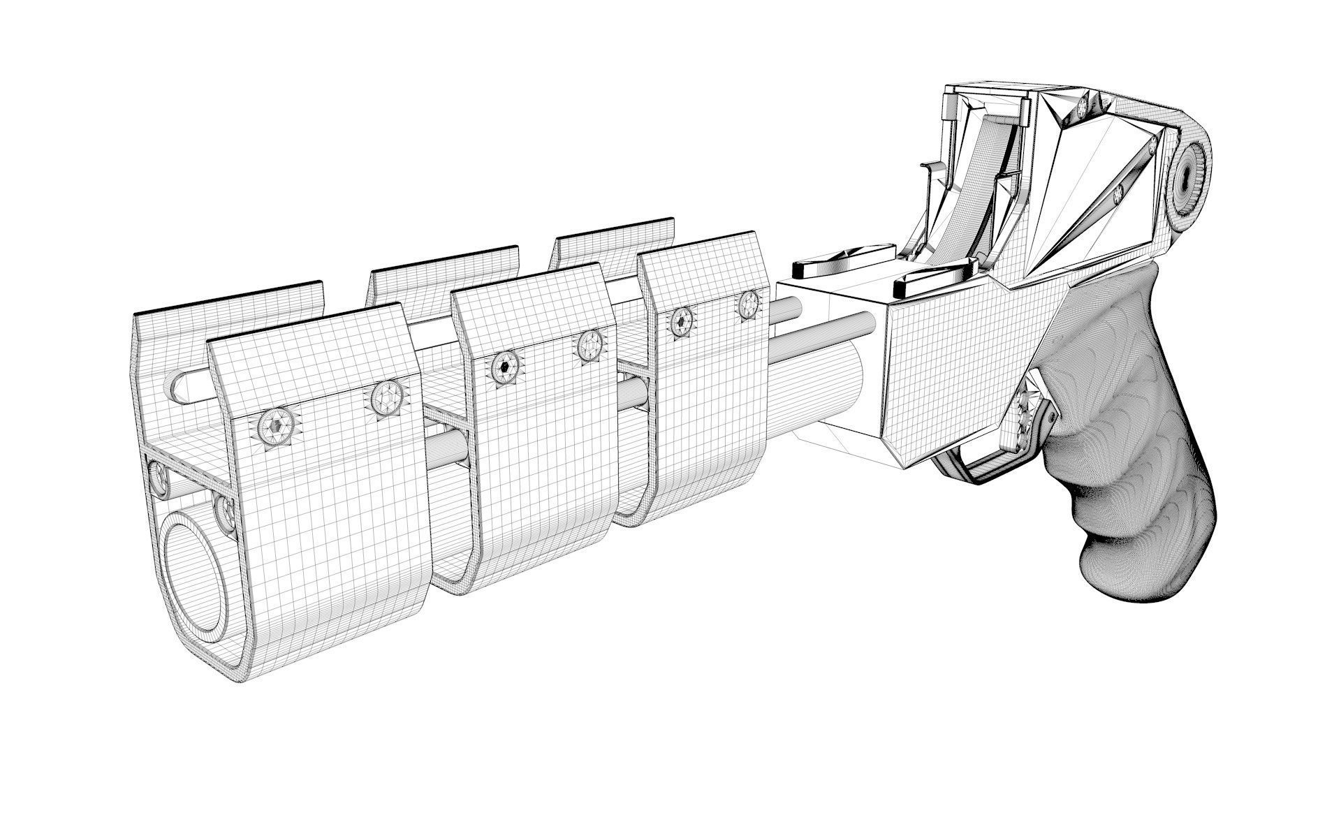 Future Pistol 16mm Sci-Fi 3D model_4