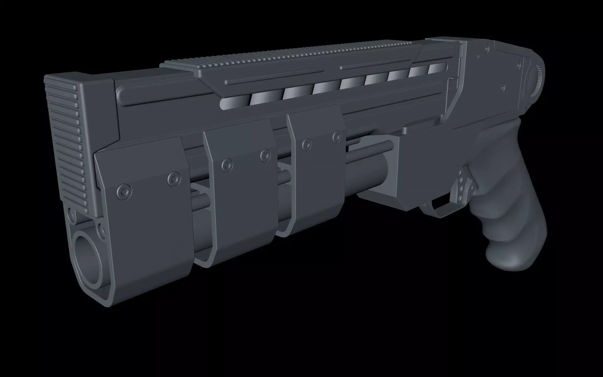 Future Pistol 16mm Sci-Fi 3D model_0