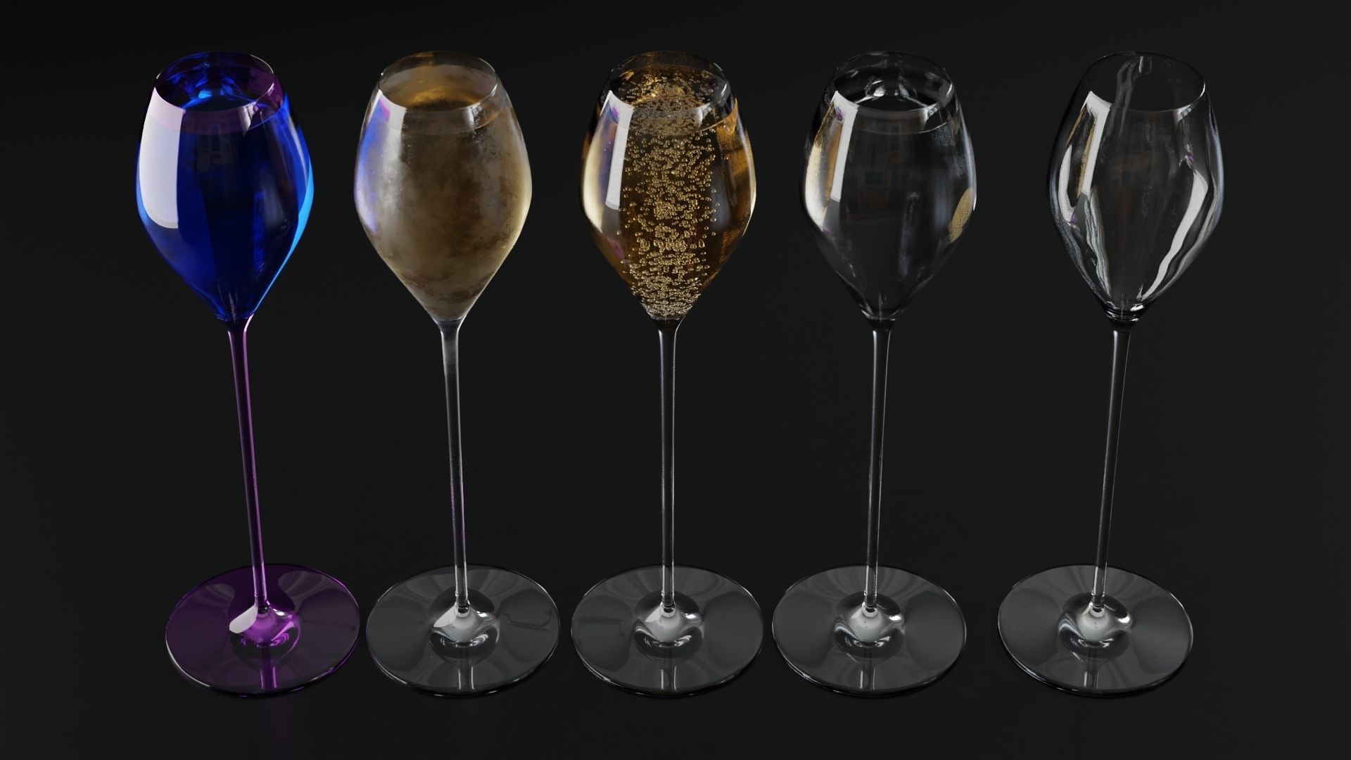 Champagne glass 3 3D model_2