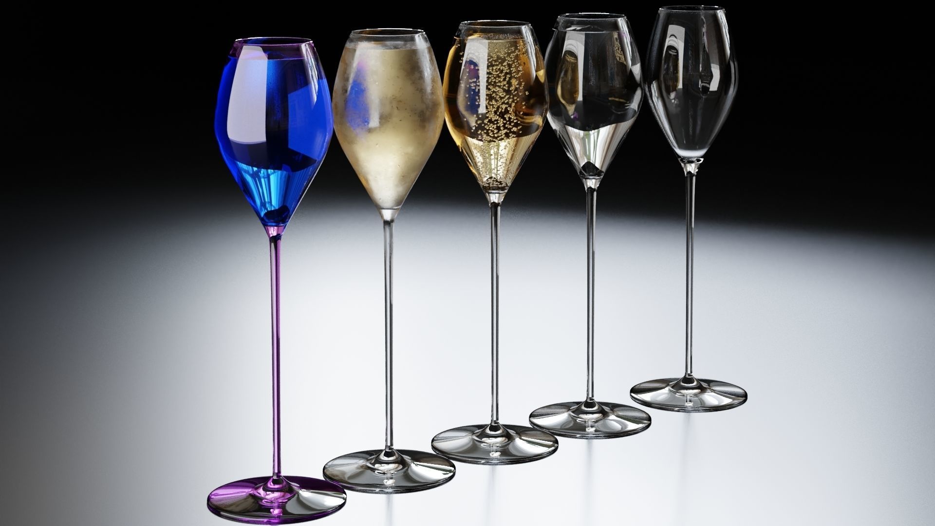 Champagne glass 3 3D model_4