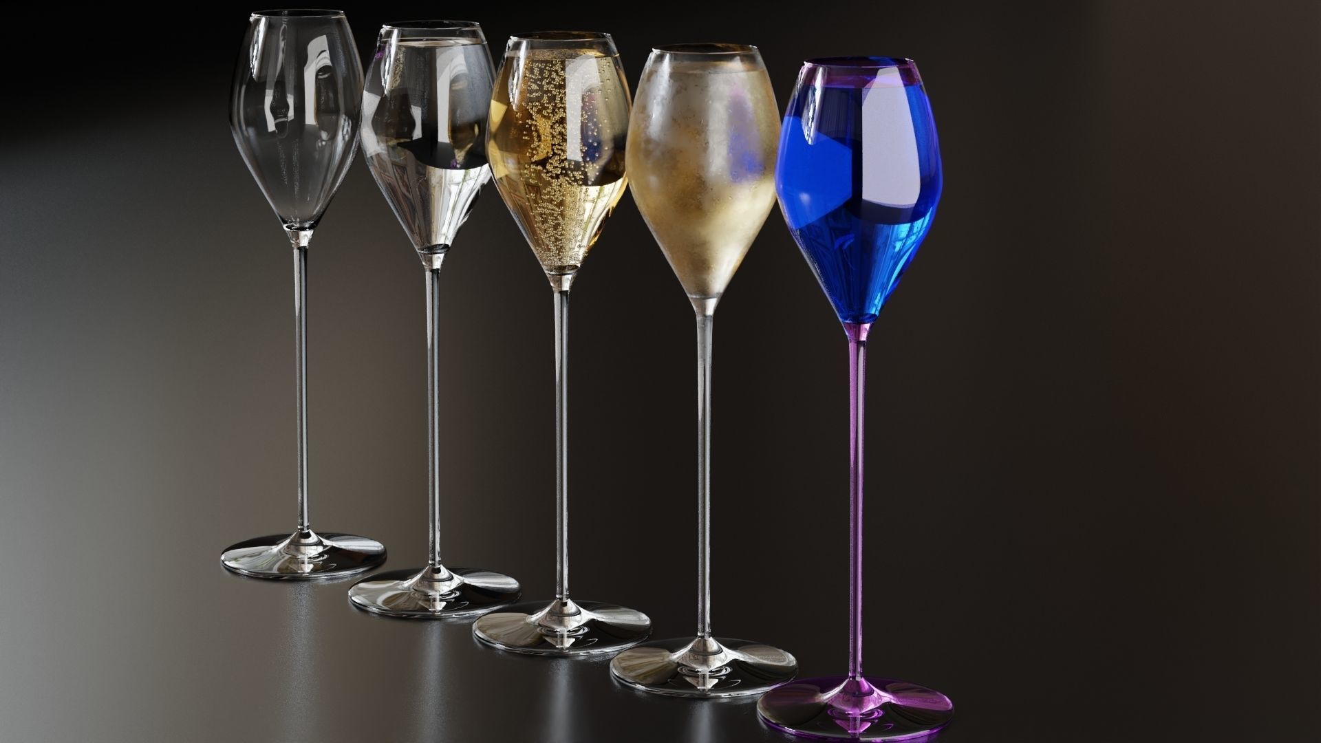 Champagne glass 3 3D model_1