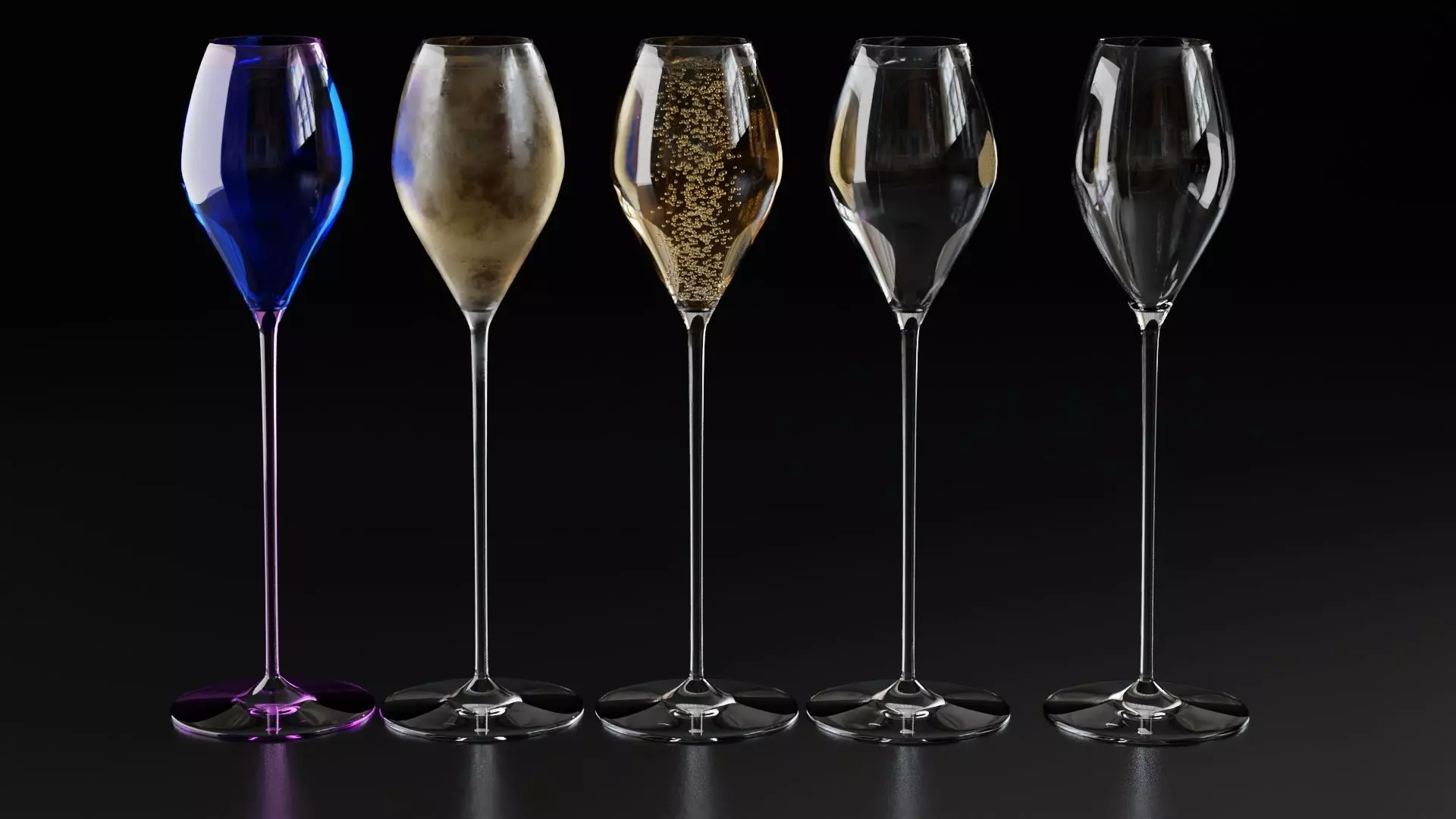 Champagne glass 3 3D model_0