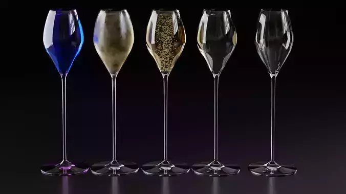 Champagne glass 3 3D model