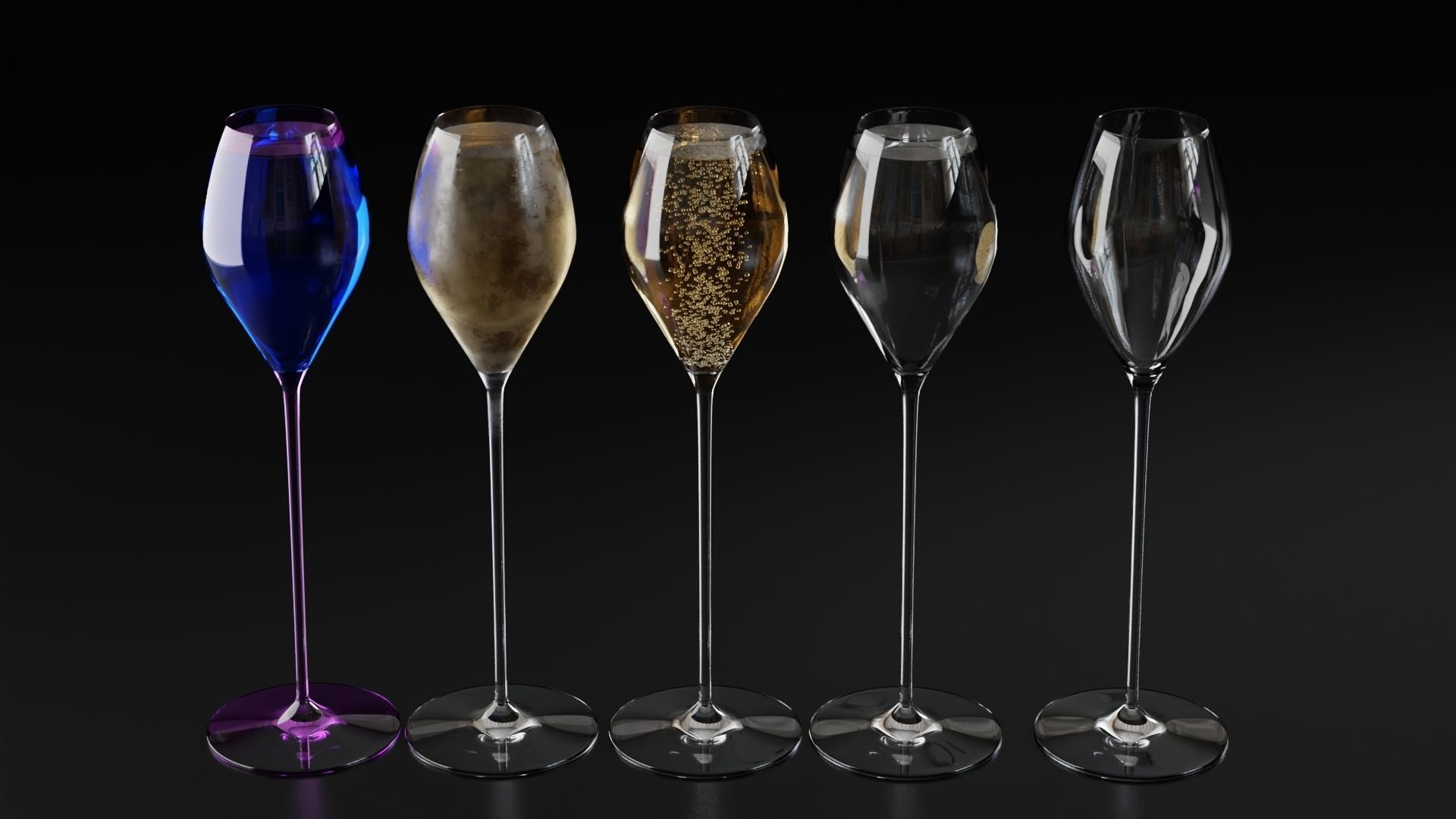 Champagne glass 3 3D model_3