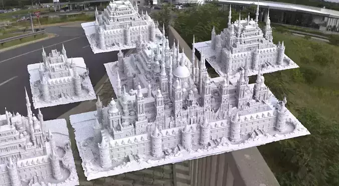 Fantasy Castle Persian collection kit bash 3D model