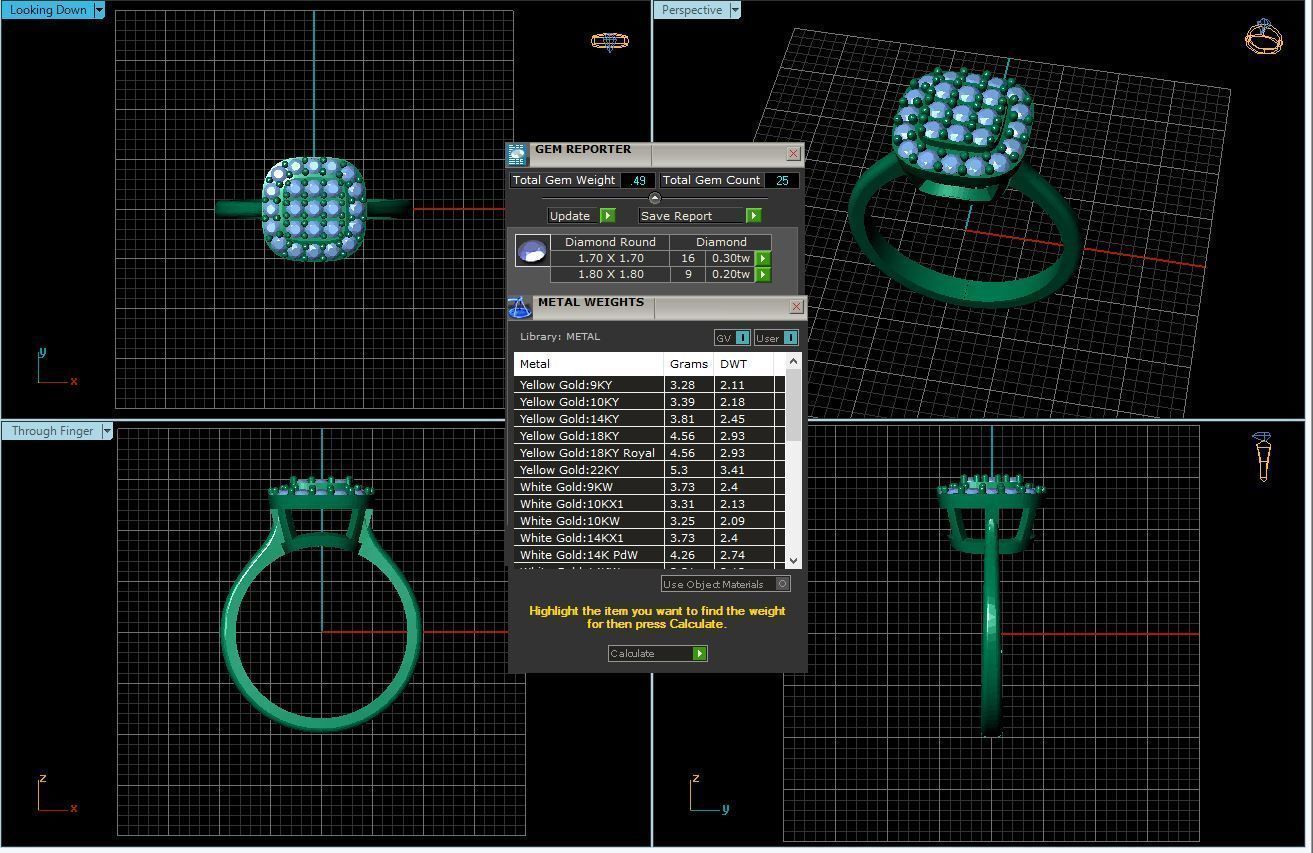 Diamond ring 35 3D print model_5