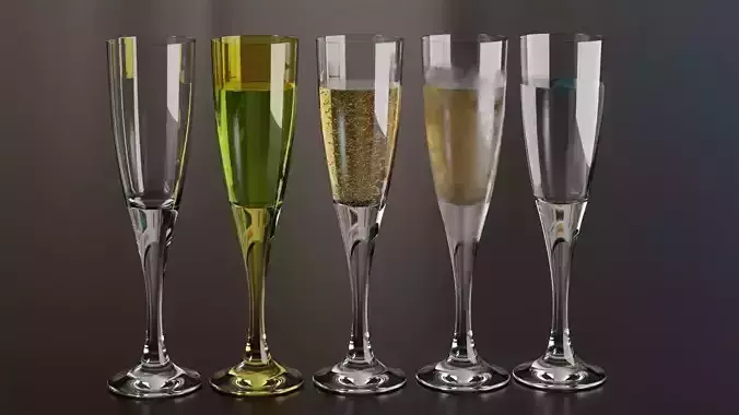 Champagne glass 4 3D model