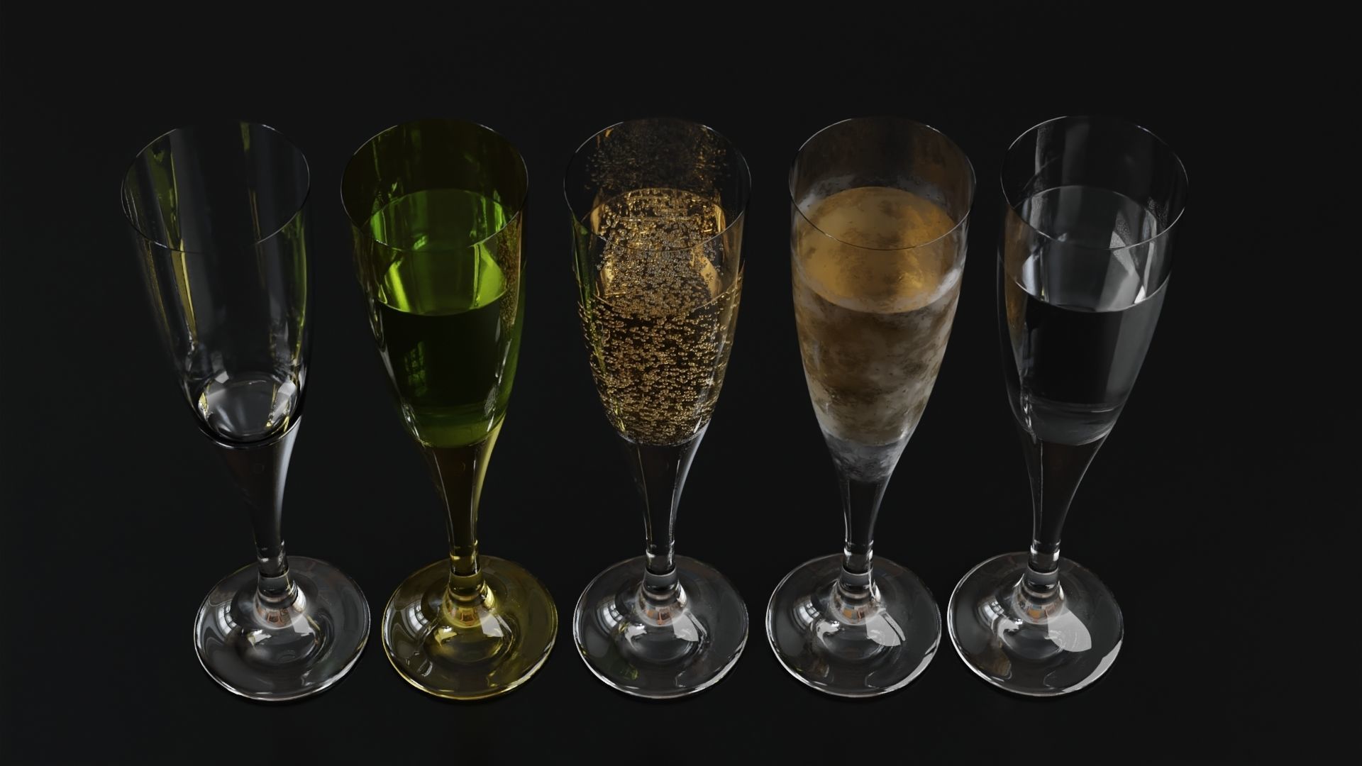 Champagne glass 4 3D model_2