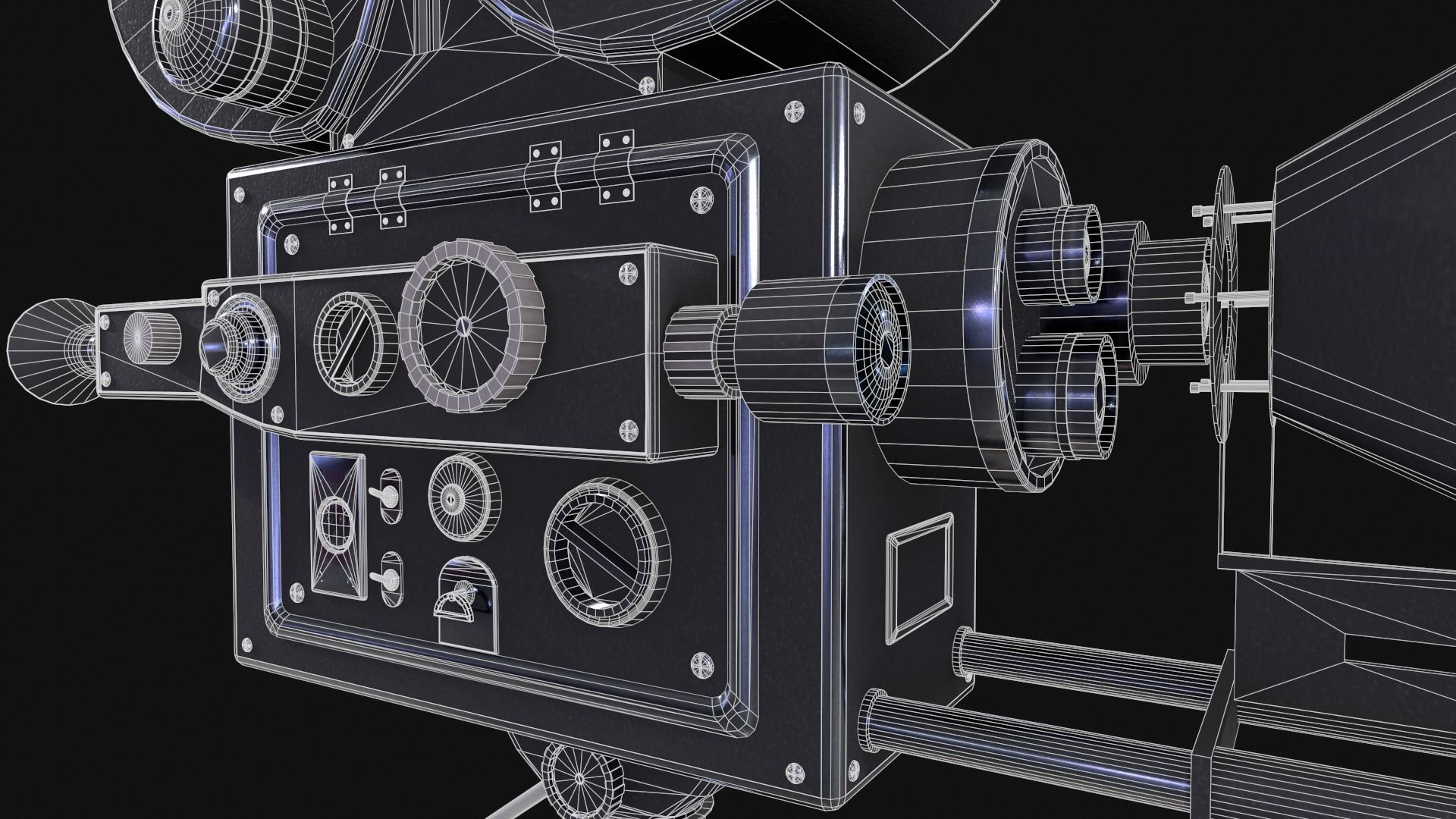 Classic Movie Camera 3D model_12