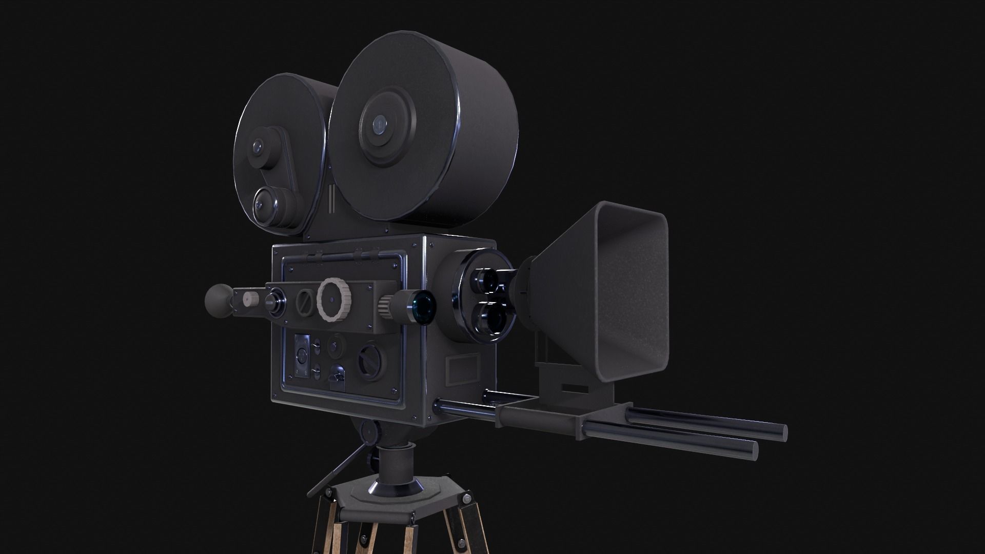 Classic Movie Camera 3D model_1