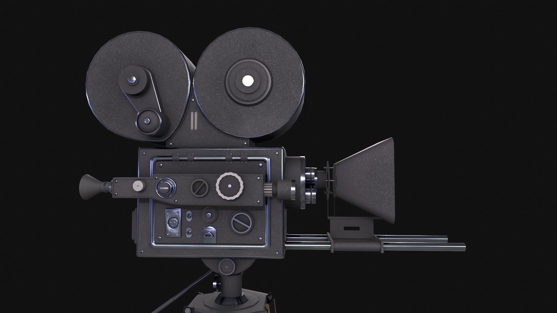 Classic Movie Camera 3D model_2