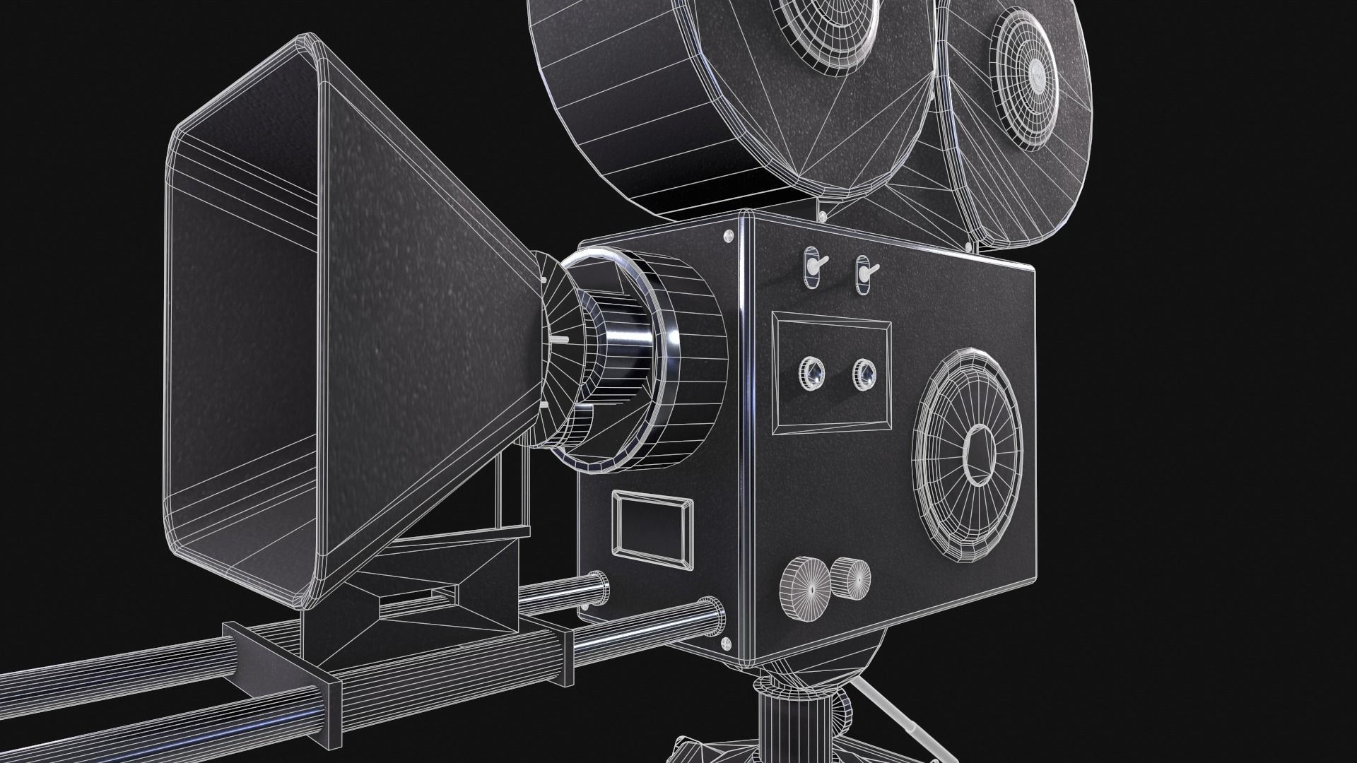 Classic Movie Camera 3D model_16