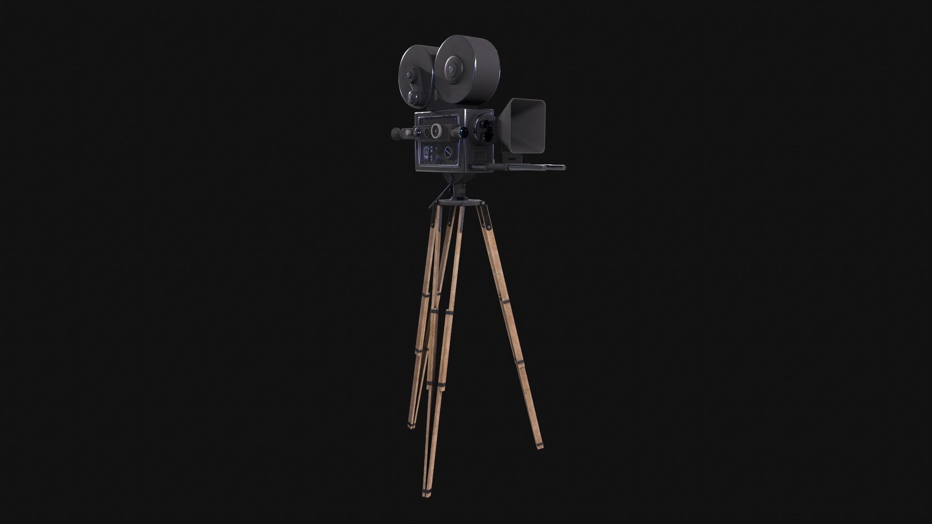 Classic Movie Camera 3D model_7